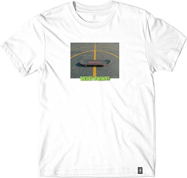 GIRL YEAH RIGHT BOARD SS TSHIRT SMALL WHITE