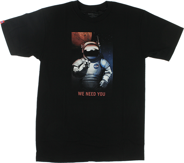 HABITAT NASA WE NEED YOU SS TSHIRT SMALL BLACK