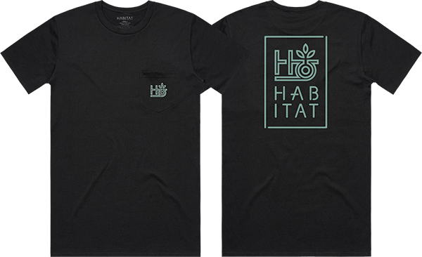 HABITAT POD STACKED POCKET SS TSHIRT SMALL BLACK