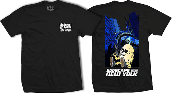 HEROIN EGGSCAPE SS TSHIRT SMALL BLK