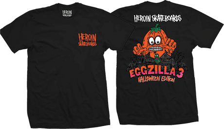 HEROIN EGGZILLA 3 SS TSHIRT MEDIUM-BLK