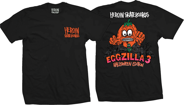 HEROIN EGGZILLA 3 SS TSHIRT MEDIUM-BLK