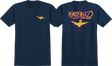 KROOKED BIRD LIGHTENING SS TSHIRT SMALL NAVY/YEL/MAGENTA