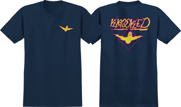 KROOKED BIRD LIGHTENING SS TSHIRT SMALL NAVY/YEL/MAGENTA