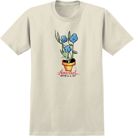 KROOKED BLUE FLOWERS SS TSHIRT SMALL NATURAL
