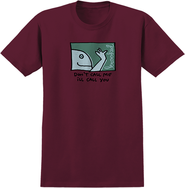 KROOKED CALL ME SS TSHIRT SMALL BURGUNDY