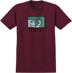 KROOKED CALL ME SS TSHIRT SMALL BURGUNDY