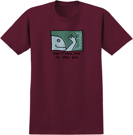 KROOKED CALL ME SS TSHIRT SMALL BURGUNDY