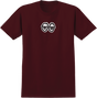 KROOKED EYES LG SS TSHIRT SMALL-BURGUNDY/BLK/WHT
