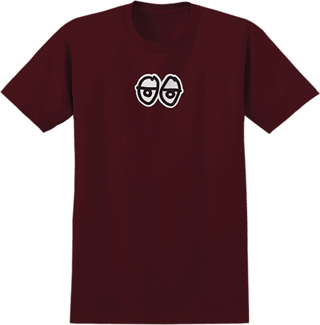 KROOKED EYES LG SS TSHIRT LARGE BURGUNDY/BLK/WHT