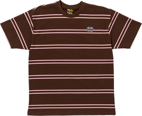 KROOKED EYES EMB STRIPE SS TSHIRT S-BROWN/PINK/BLK/WHT
