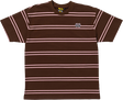 KROOKED EYES EMB STRIPE SS TSHIRT L-BROWN/PINK/BLK/WHT