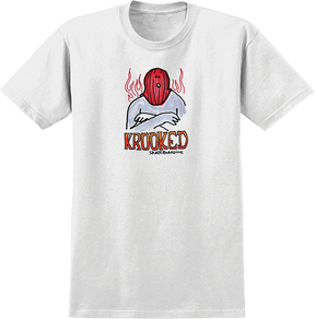 KROOKED FIRE MASK SS TSHIRT MEDIUM WHITE