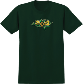 KRK FLOWERS SS TSHIRT SMALL FOREST GREEN