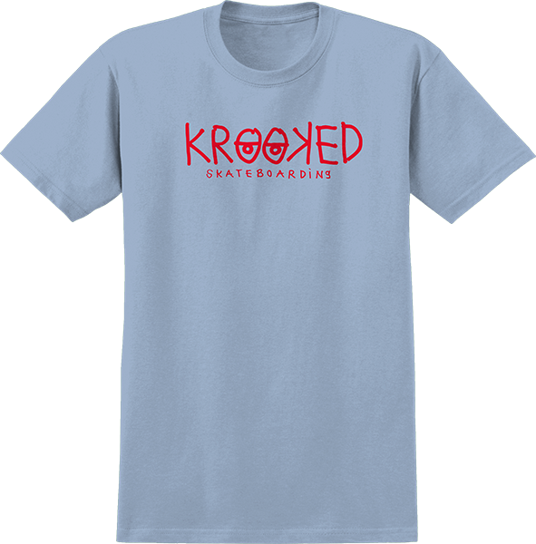KROOKED KROOKED EYES SS TSHIRT SMALL LT.BLUE/RED