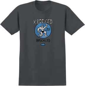 KROOKED PHYSICAL ED SS TSHIRT SMALL CHARCOAL