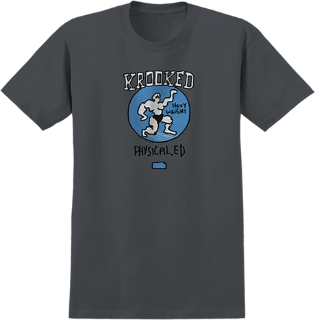 KROOKED PHYSICAL ED SS TSHIRT SMALL CHARCOAL