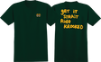 KROOKED STRAIT EYES SS TSHIRT SMALL  FOREST GRN/GOLD