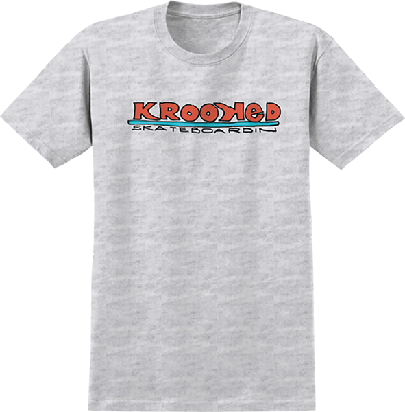 KROOKED SKATEBOARDIN SS TSHIRT LARGE ASH