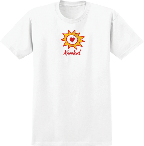 KROOKED SUN HEART SS TSHIRT S-WHITE/RED/YEL