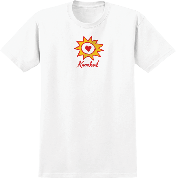 KROOKED SUN HEART SS TSHIRT L-WHITE/RED/YEL