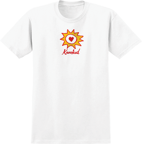 KROOKED SUN HEART SS TSHIRT XL-WHITE/RED/YEL