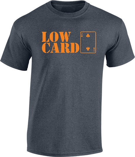 LOWCARD STACKED SS TSHIRT SMALL CHARCOAL HEATHER GREY/ORG