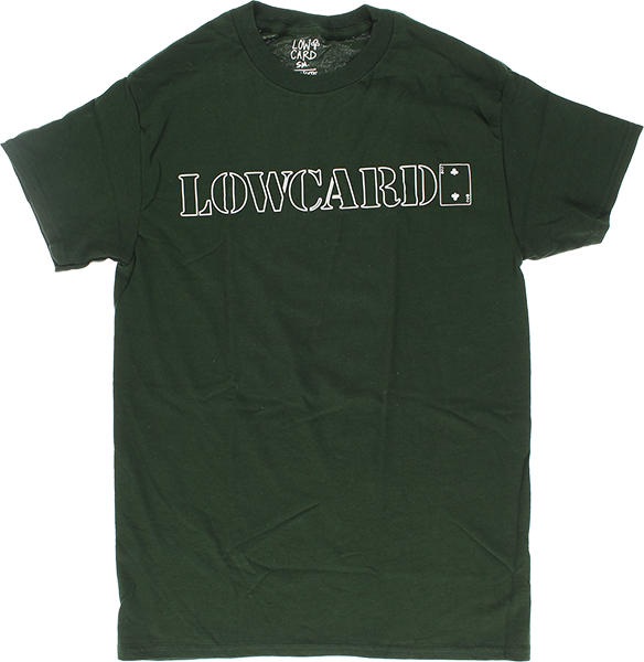 LOWCARD STANDARD OUTLINE SS TSHIRT SMALL FOREST GRN WHT