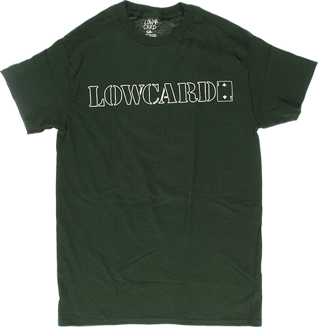 LOWCARD STANDARD OUTLINE SS TSHIRT SMALL FOREST GRN WHT