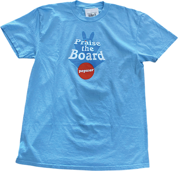 POPWAR PRAISE THE BOARD SS TSHIRT MEDIUM LT.BLUE
