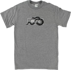 POLITIC SNAKE IN A BOX SS TSHIRT SMALL HEATHER GREY