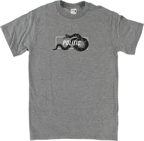 POLITIC SNAKE IN A BOX SS TSHIRT SMALL HEATHER GREY