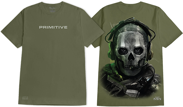PRIMITIVE GHOST SS TSHIRT MEDIUM MILITARY