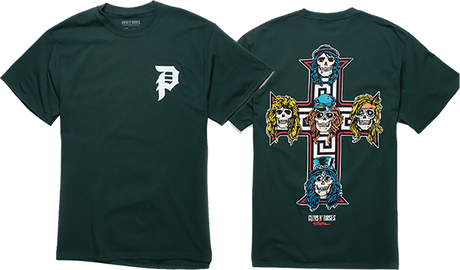 PRIMITIVE GNR CROSS TSHIRT SS TSHIRT SMALL FOREST GREEN