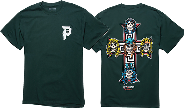 PRIMITIVE GNR CROSS TSHIRT SS TSHIRT SMALL FOREST GREEN