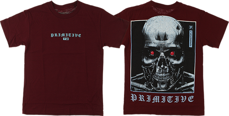 PRIMITIVE MACHINE SS TSHIRT SMALL BURGUNDY