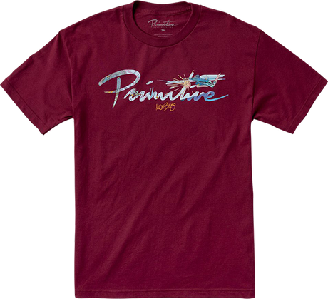PRIMITIVE MOEBIUS NUEVO SS TSHIRT SMALL BURGUNDY