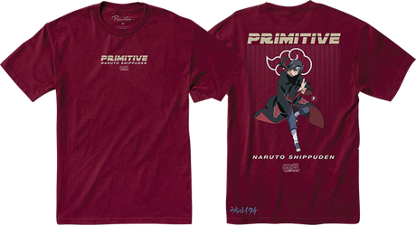 PRIMITIVE NARUTO ITACHI UCHIHA SS TSHIRT SMALL BURGUNDY