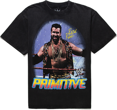 PRIMITIVE WWE RAZOR HEAVYWEIGHT SS TSHIRT MEDIUM BLACK