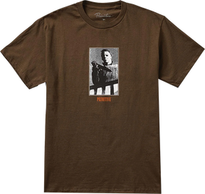 PRIMITIVE SLASHER SS TSHIRT SMALL-BROWN
