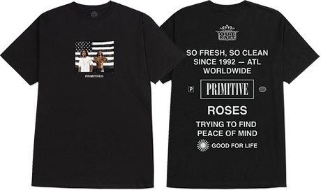 PRIMITIVE STRIPES SS TSHIRT SMALL-BLACK