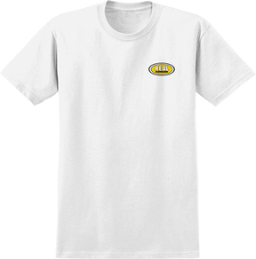 REAL OVAL SMALL LOGO SS SMALL WHT/YEL