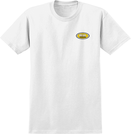 REAL OVAL SMALL LOGO SS SMALL WHT/YEL
