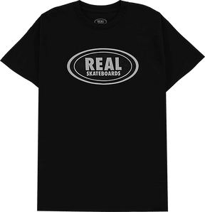 REAL OVAL SS TSHIRT SMALL BLK/GR/BLK