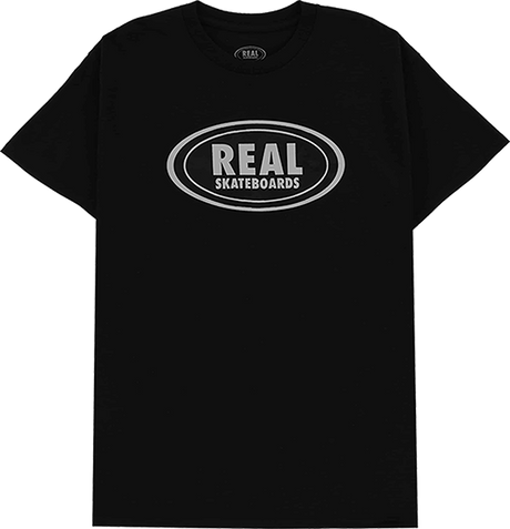REAL OVAL SS TSHIRT SMALL BLK/GR/BLK
