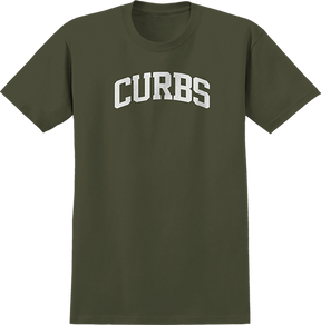REAL CURBS SS TSHIRT MEDIUM MILITARY GRN/WHT