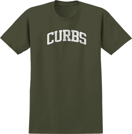 REAL CURBS SS TSHIRT XLARGE MILITARY GRN/WHT