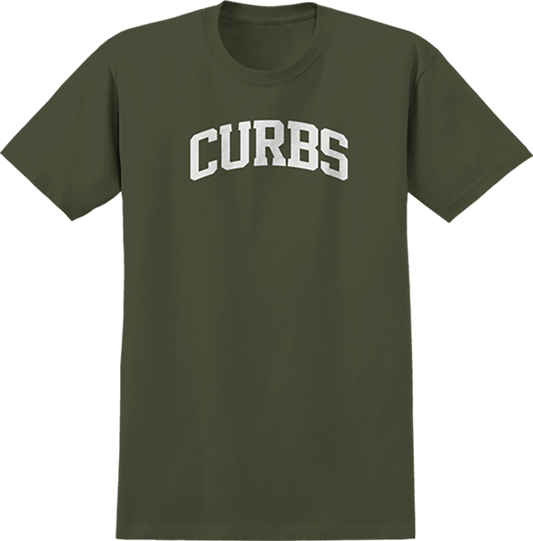 REAL CURBS SS TSHIRT XLARGE MILITARY GRN/WHT