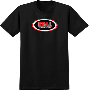 REAL OVAL SS TSHIRT L-BLACK/BLACK TONAL