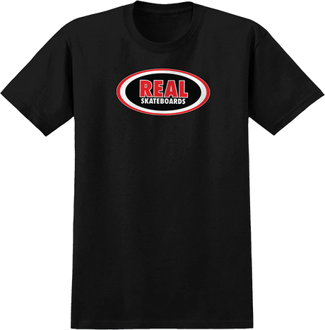 REAL OVAL SS TSHIRT XL-BLACK/BLACK TONAL